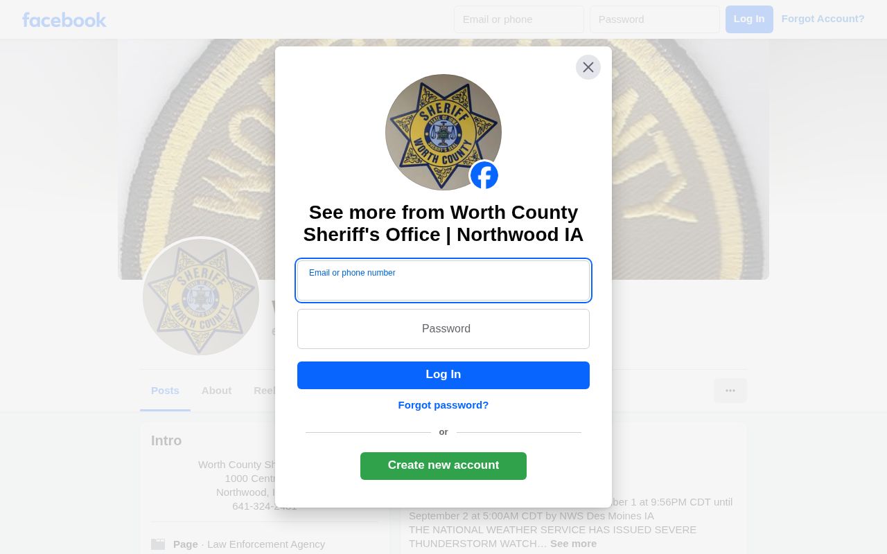 Worth County Sheriff social source for arrest announcements